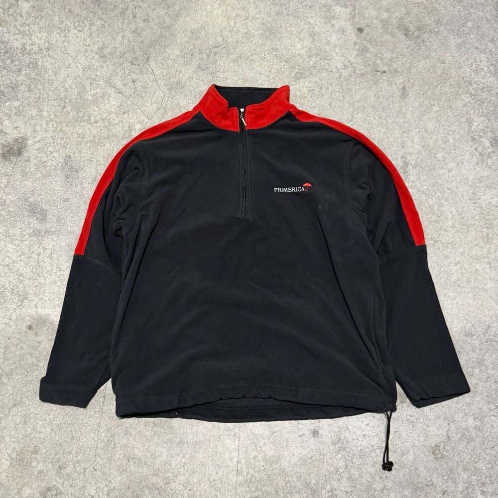 North End Black and Red Quarter-Zip Fleece Pullover with Primerica Logo L